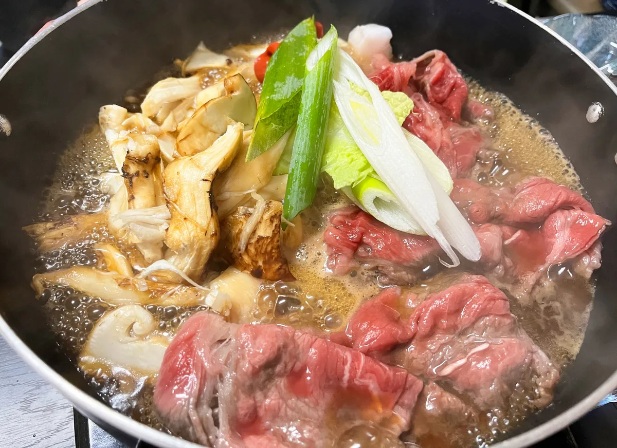 近江牛のすき焼きの料理写真